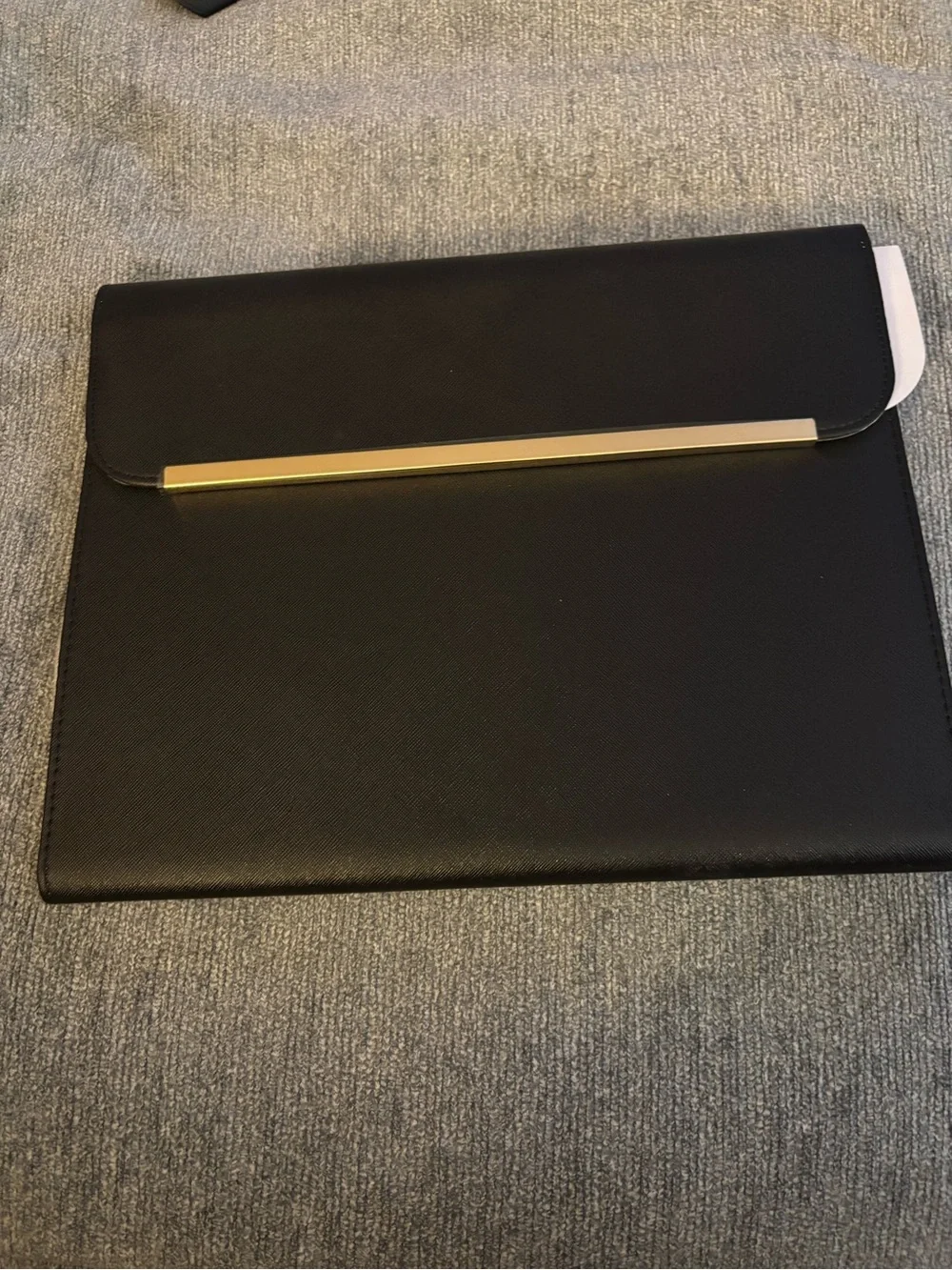 Black Tablet Folio Sleeve with Gold Accent Bar - Brand Not Visible